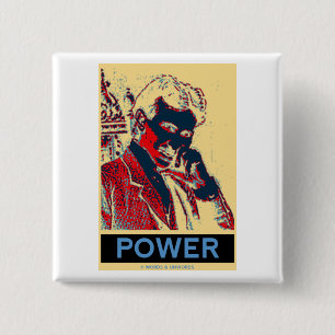 Nikola Tesla Power (Obama-Like Poster) 2 Inch Square Button