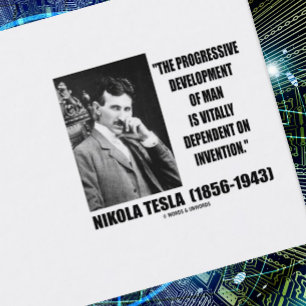 Nikola Tesla Progressive Development Man Invention Business Card
