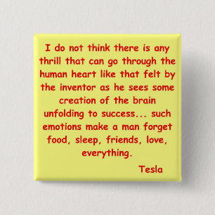 nikola tesla quote 2 inch square button