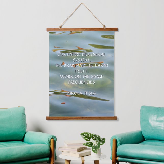 NIKOLA TESLA QUOTE - SAME FREQUENCIES - HANGING TAPESTRY (Living Room)