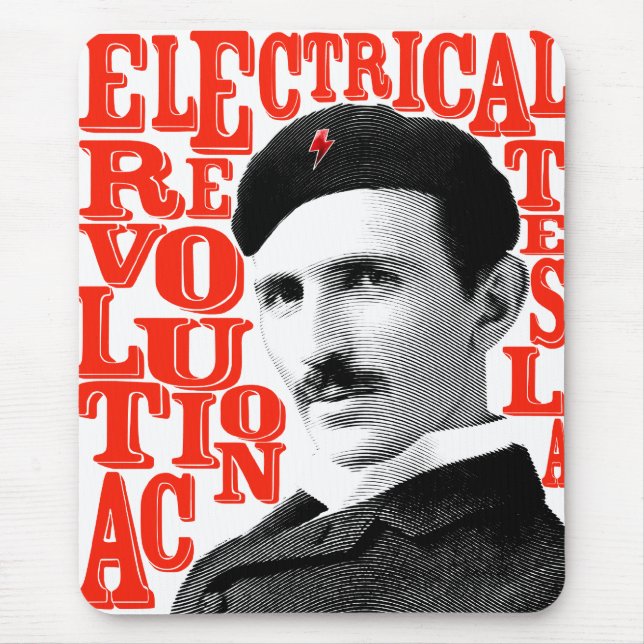 Nikola Tesla revolution Mouse Pad (Front)