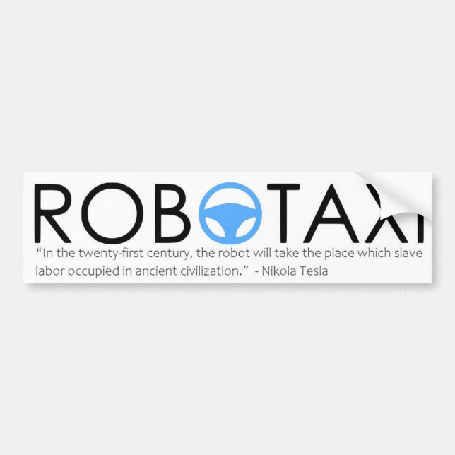 Nikola Tesla Robotaxi Bumper Sticker (Front)