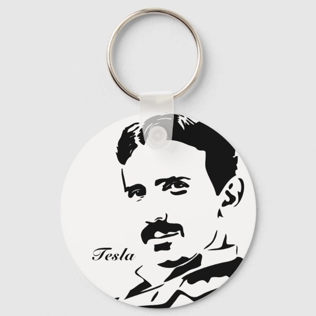 Nikola Tesla Rules! Keychain (Front)
