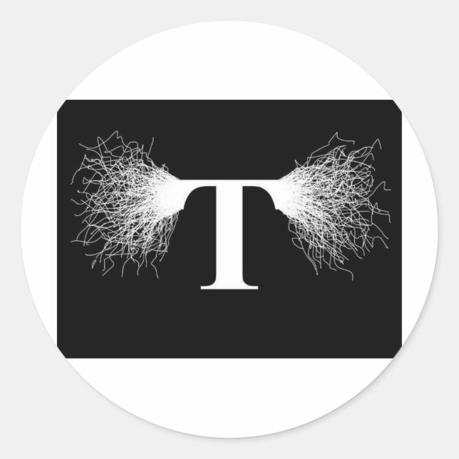 Nikola Tesla - Tesla Coil - Lightning Classic Round Sticker (Front)