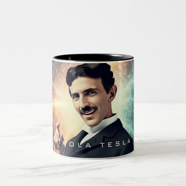 Nikola Tesla Two-Tone Coffee Mug (Center)