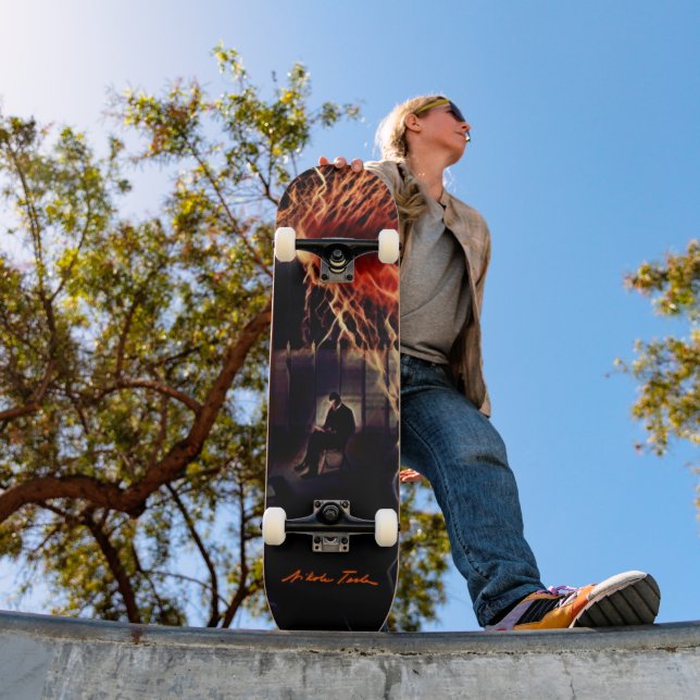 Nikola Tesla Voltage Released Vintage Art Skateboard (Outdoor 1)