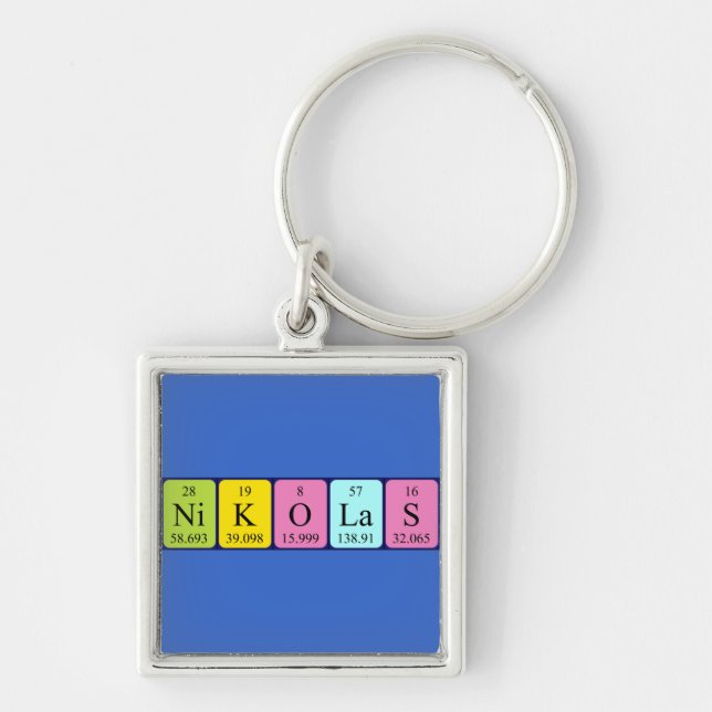 Nikolas periodic table name keyring (Front)