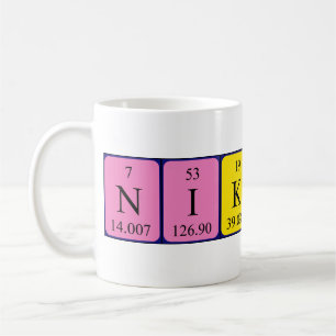 Nikolina nom de table périodique mug