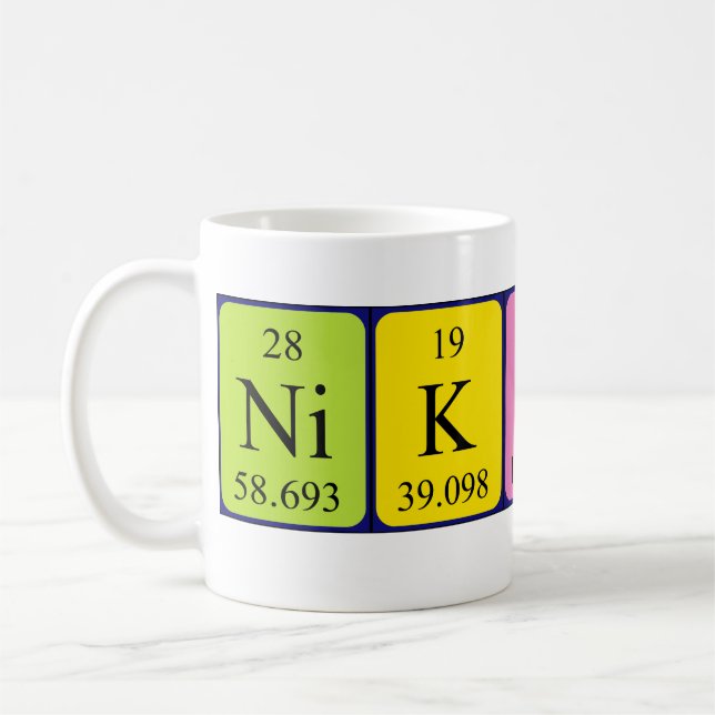 Nikolina nom de table périodique mug (Gauche)