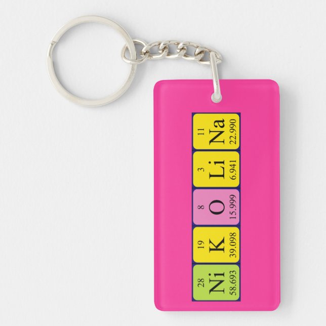 Nikolina periodic table name keyring (Front)