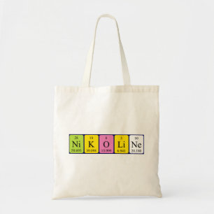 Nikoline periodic table name tote bag