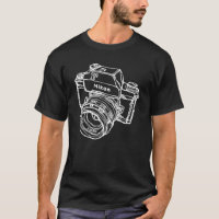 Nikon F Classic Film Camera Illustration WHITE for