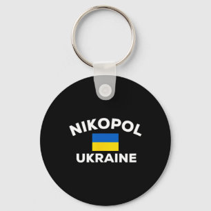 Nikopol Ukraine Ukrainian Flag Country City Touris Keychain