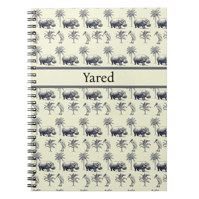 Nile River Botanical Pattern, custom Notebook (Front)
