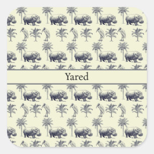 Nile River Botanical Pattern, custom Square Sticker