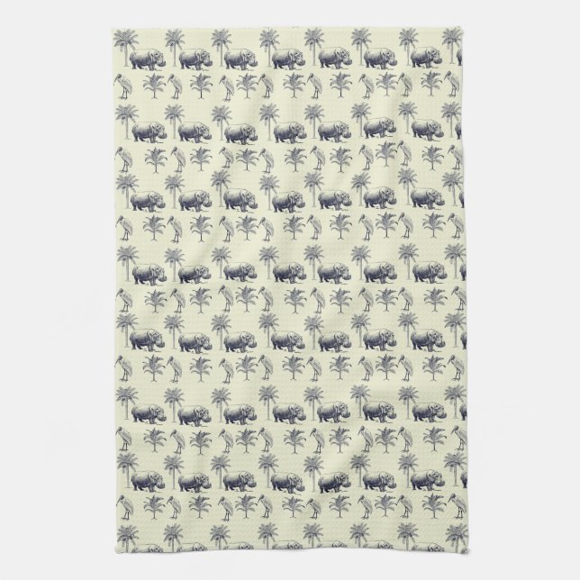 Nile River Botanical Pattern Kitchen Towel (Vertical)