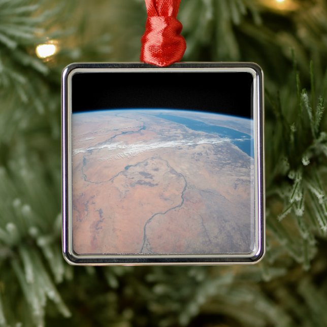 Nile River Winding Northward Next To The Red Sea Metal Ornament (Tree)