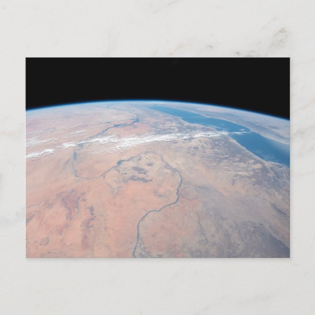 Nile River Winding Northward Next To The Red Sea Postcard (Front)