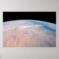 Nile River Winding Northward Next To The Red Sea