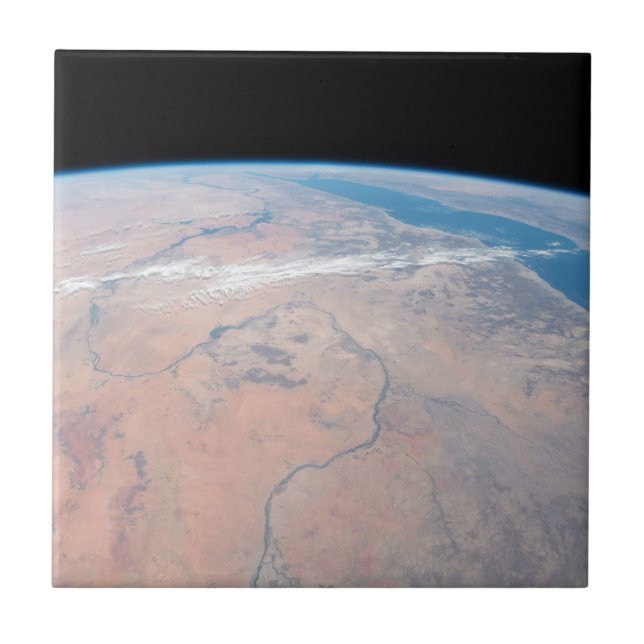Nile River Winding Northward Next To The Red Sea Tile (Front)