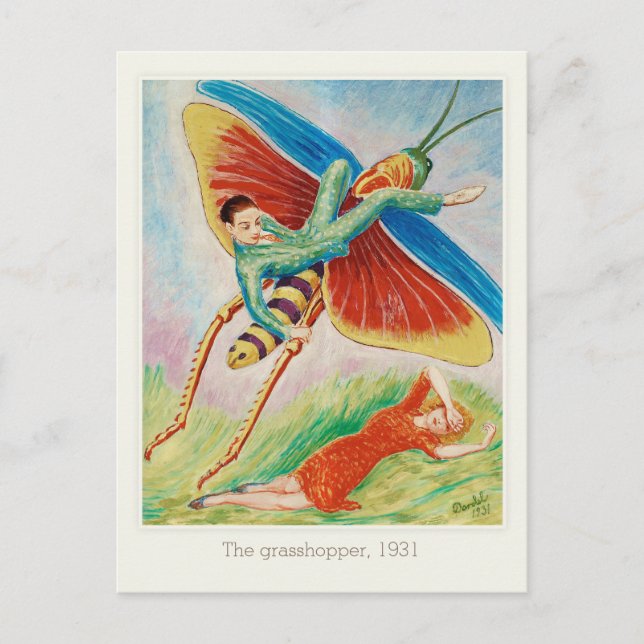 Nils von Dardel Grasshopper Gräshoppan 1931 Postcard (Front)