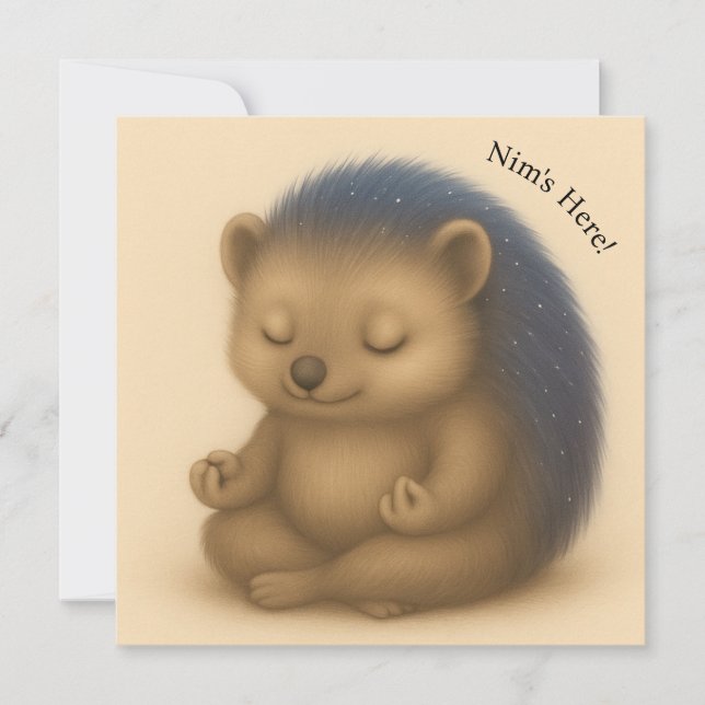 Nim Meditates Customizable Comfort Series Card (Front)