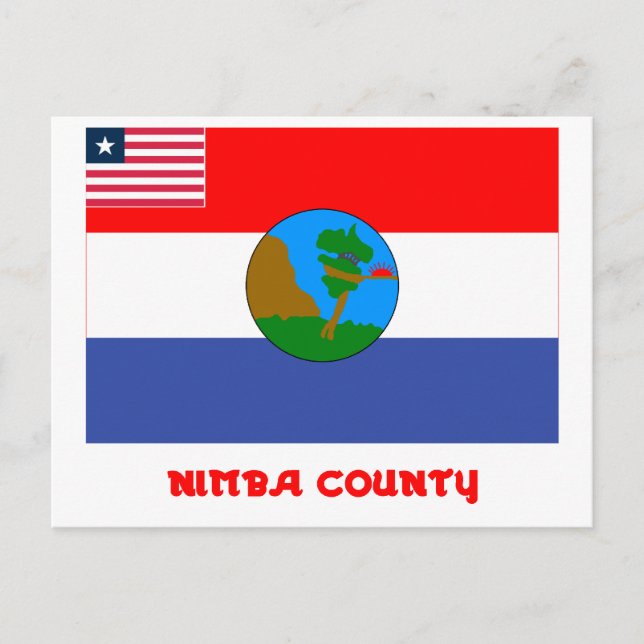 Nimba County Flag with Name Postcard (Front)