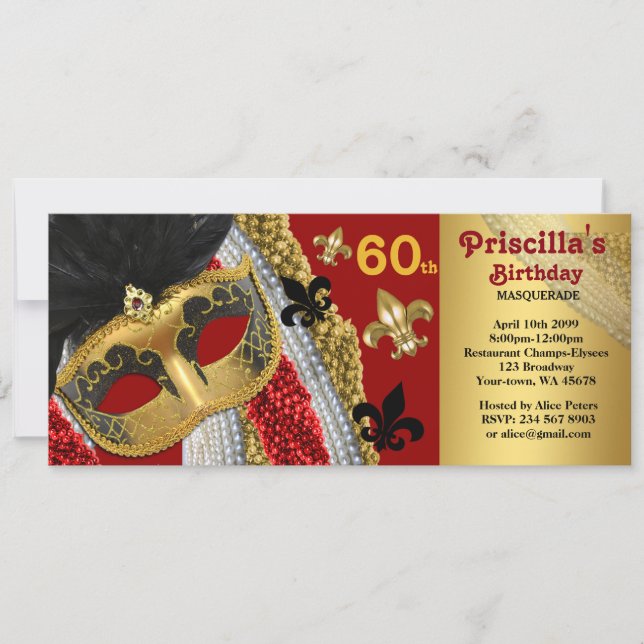 n'importe quel âge, 60e, Invitation styl, Annivers (Devant)