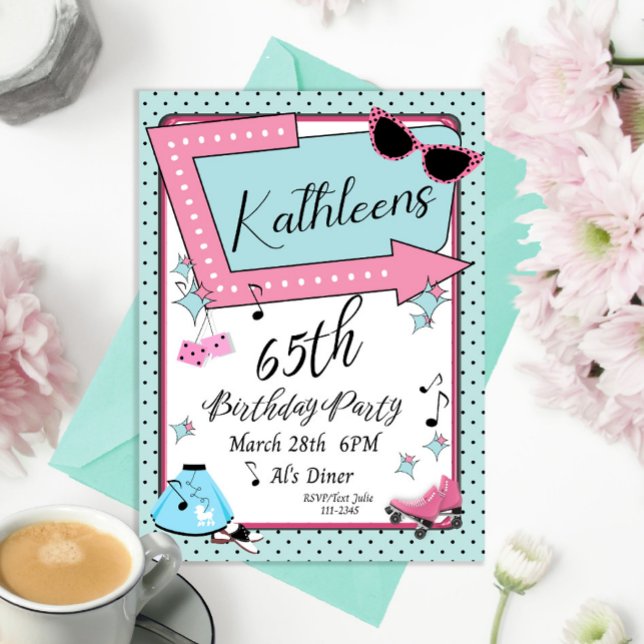 N'importe quel âge, Invitation d'anniversaire rétr (Créateur téléchargé)