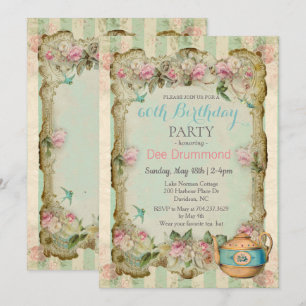 N'IMPORTE QUEL ÂGE - Thé Vintage Floral Invitation