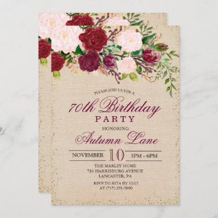 N'IMPORTE QUEL ÂGE - Vintage Florale Invitation d'