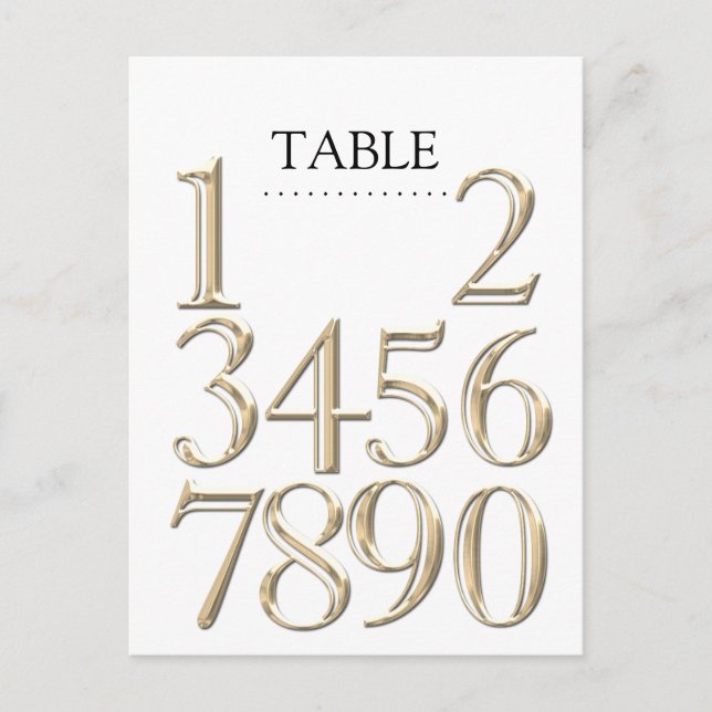 N'Importe Quel Numéro De Table Couleur Bloque L'Or (Devant)