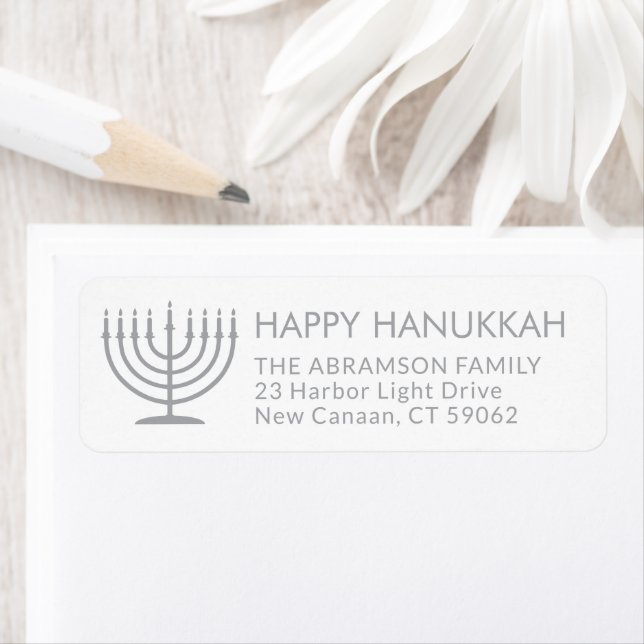 N'Importe Quel Texte Menorah White Hanoukka Adress (En situation)
