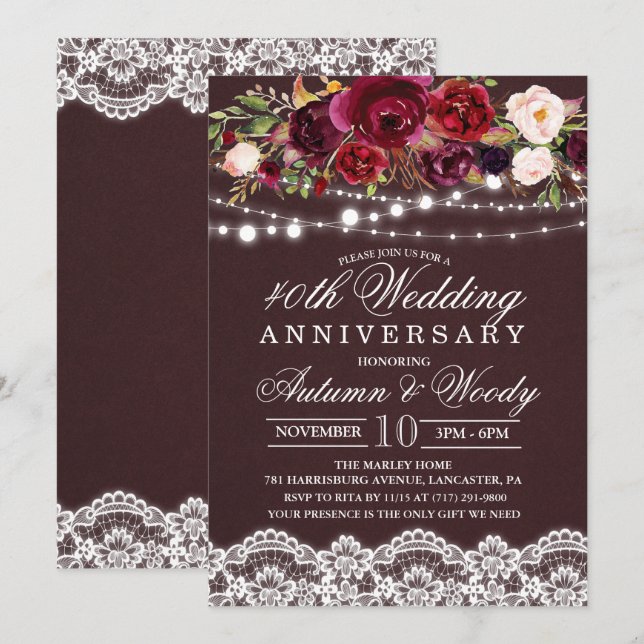 N'IMPORTE QUELLE ANNÉE - Invitation à l'anniversai (Devant / Derrière)