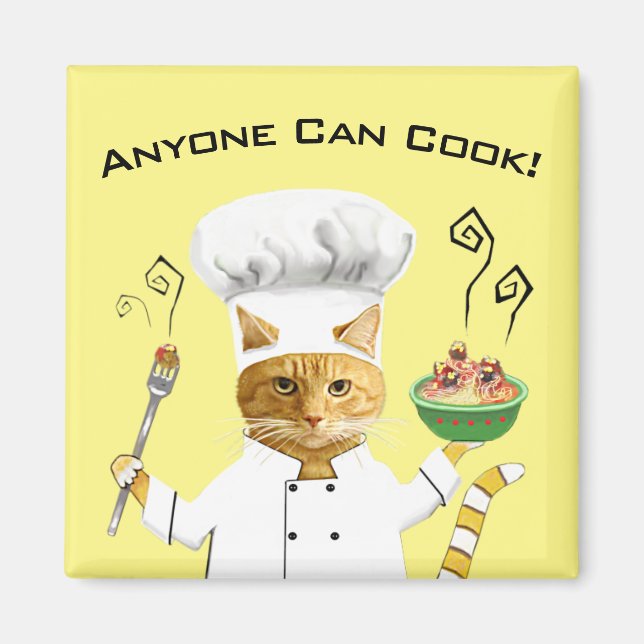 N'Importe Qui Peut Cuisiner ! Aimant de réfrigérat (Devant)