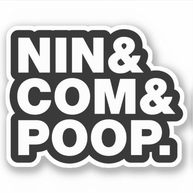 NIN & COM & POOP. AUTOCOLLANT (Devant)