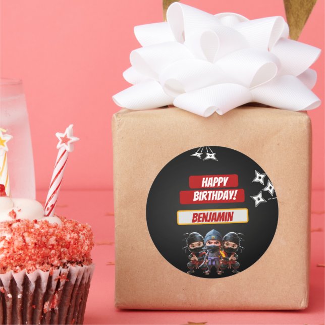 Nina Birthday Classic Round Sticker (Party)