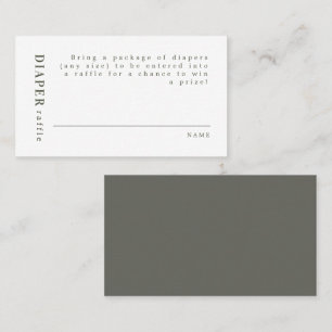 NINA Modern Minimal Sage Green Diaper Raffle Place Card