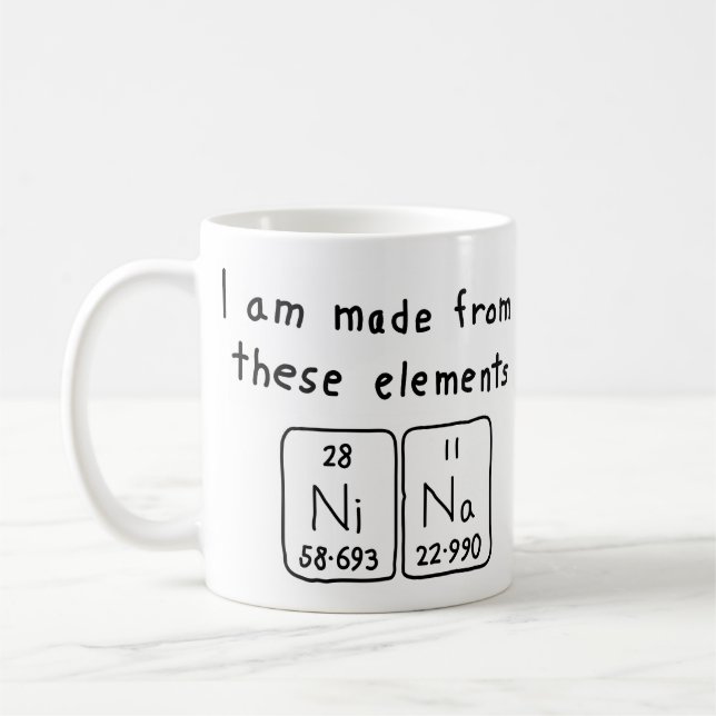 Nina periodic table name mug (Left)