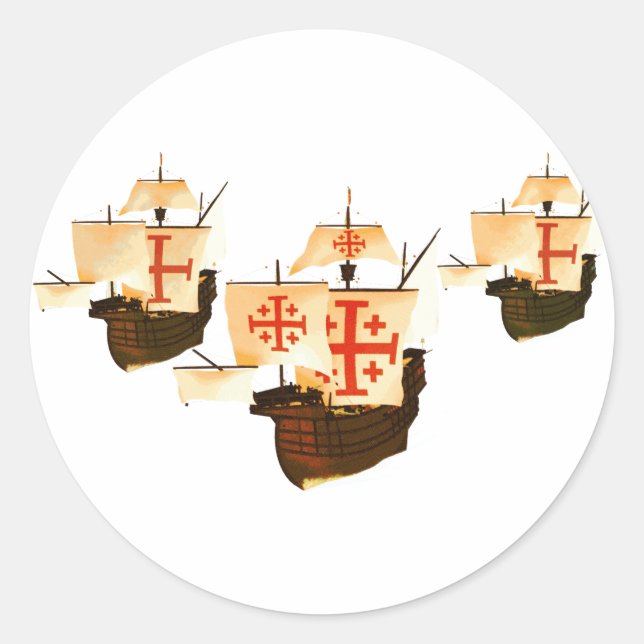 Nina Pinta & Santa Maria Classic Round Sticker (Front)