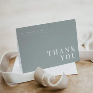 NINA Sage Green Bohemian Minimal Thank You Card