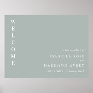 NINA Sage Green Bohemian Minimalist Welcome Sign