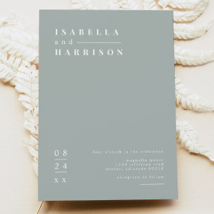 NINA Sage Green Modern Minimalist Boho Wedding Invitation