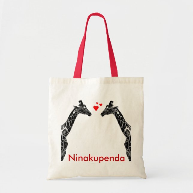 Ninakupenda "I love you" giraffe bag (Front)