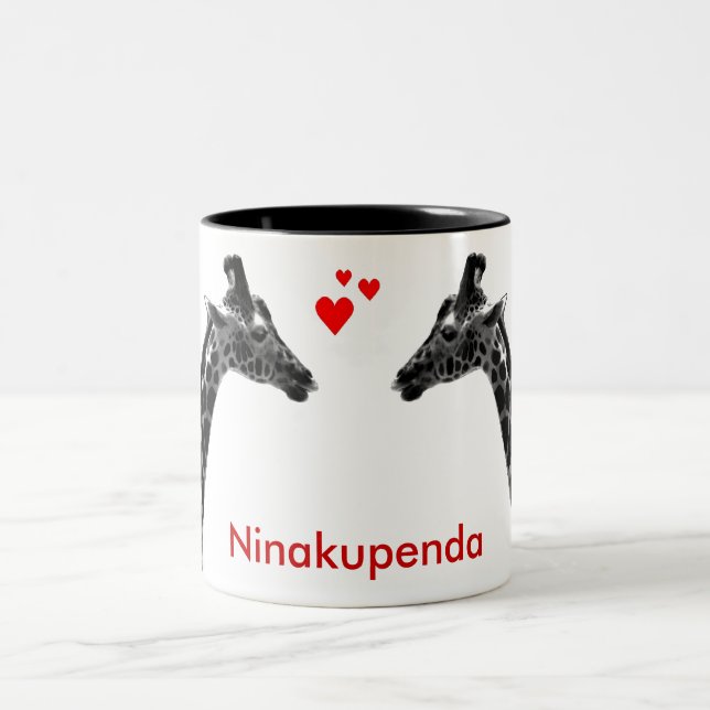 Ninakupenda "je t'aime" tasse de girafe (Centre)
