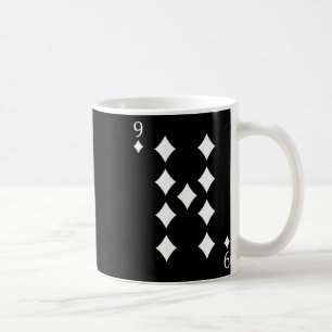Nine (9) Of Diamonds Poker Card Playing Card Coffee Mug