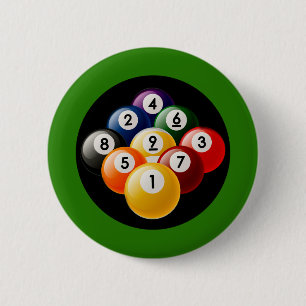 NINE BALL BILLIARDS RACK 2 INCH ROUND BUTTON
