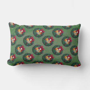 Nine Ball in Wreath Pattern on Green Lumbar Pillow