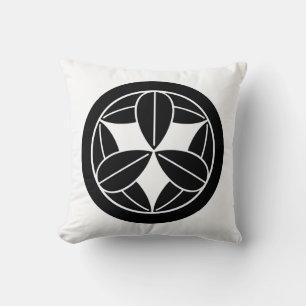 Nine bamboo leaves in a circle throw pillow