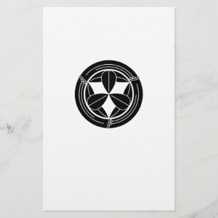 Nine bamboo leaves in bamboo circle stationery
